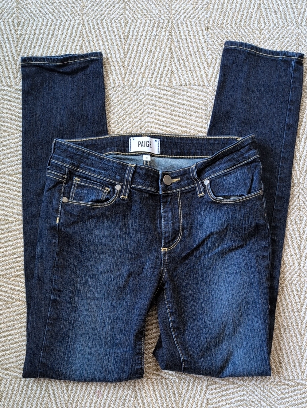 PAIGE Indigo Skyline Skinny Jeans Dark Wash Denim Sz 27